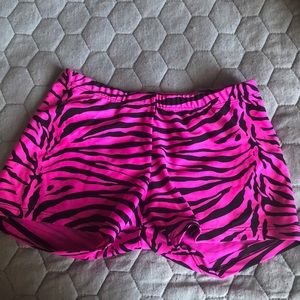 Zebra print spandex with matching bow
